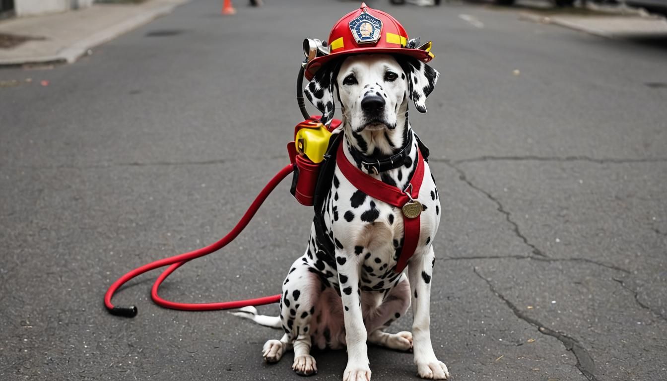 Dalmatian Dog as Fireman