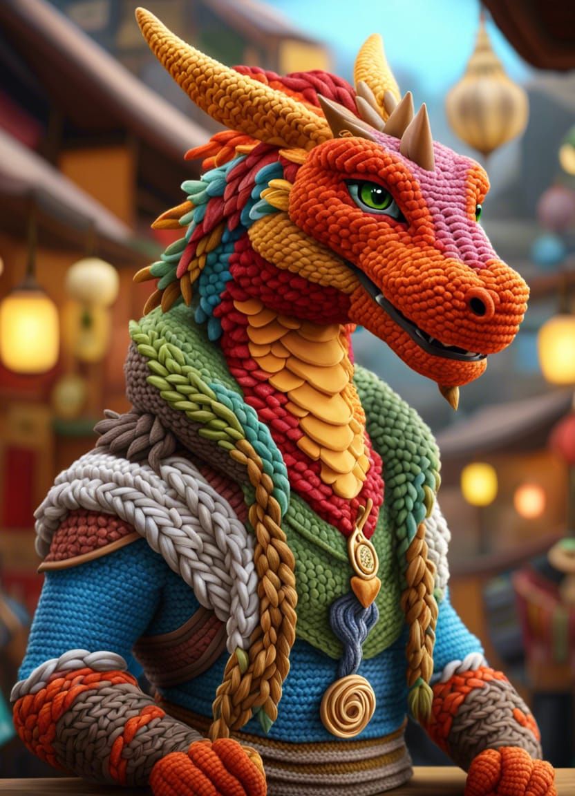 Amigurumi Yarn Dragon Drachiari Merchant Of Athlaca