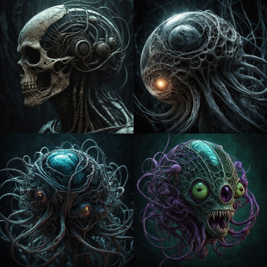 Surreal Biomechanical Pod With Merged Human Form