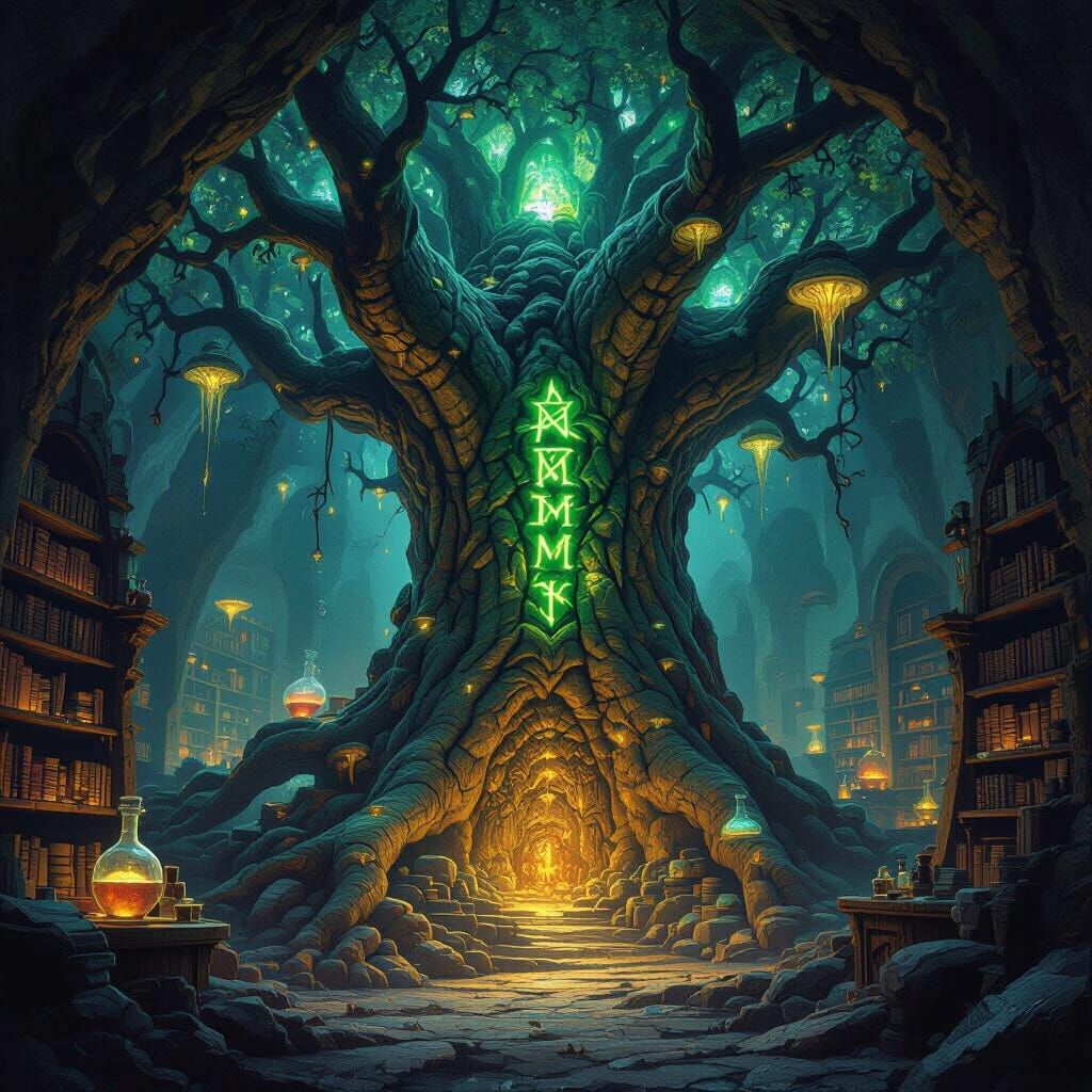 Ancient Rune Tree With Arcane Chambers