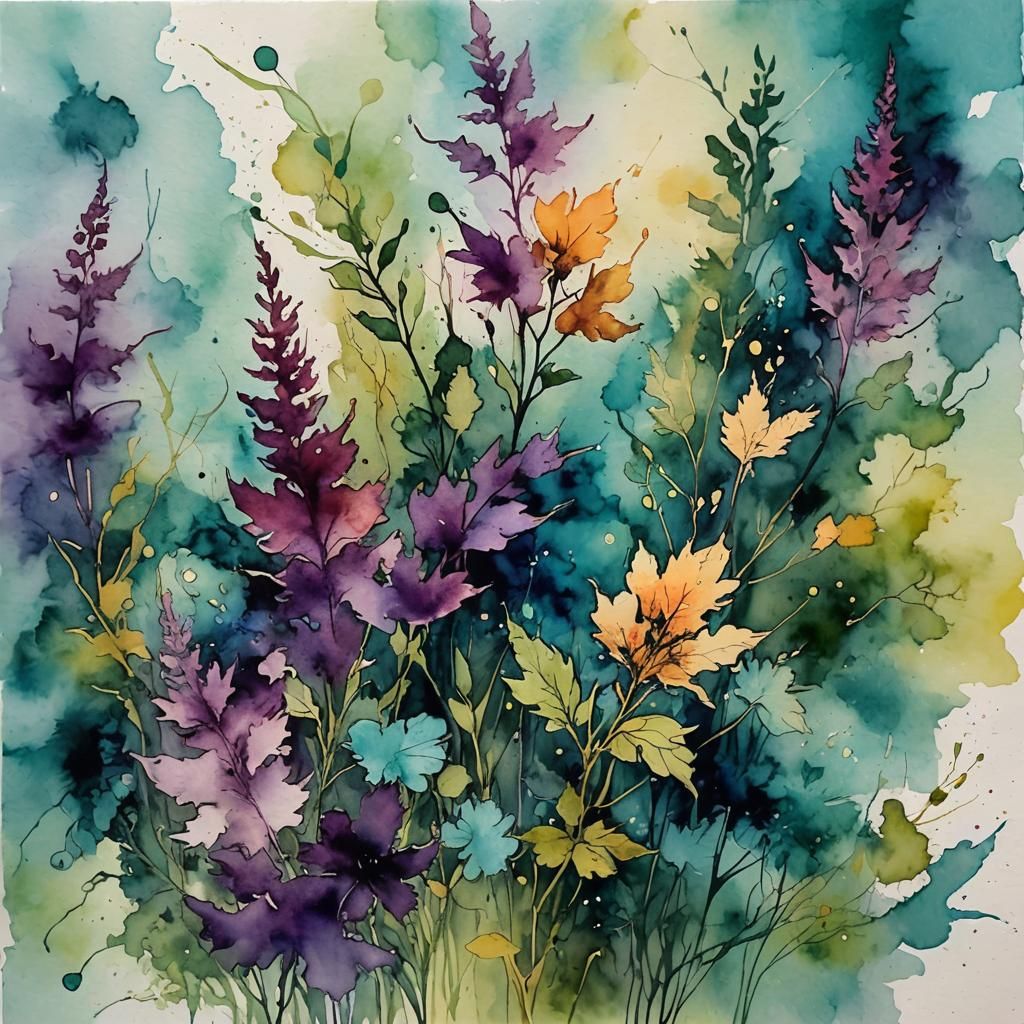 Impressionistic Alcohol Ink and Watercolor Haze