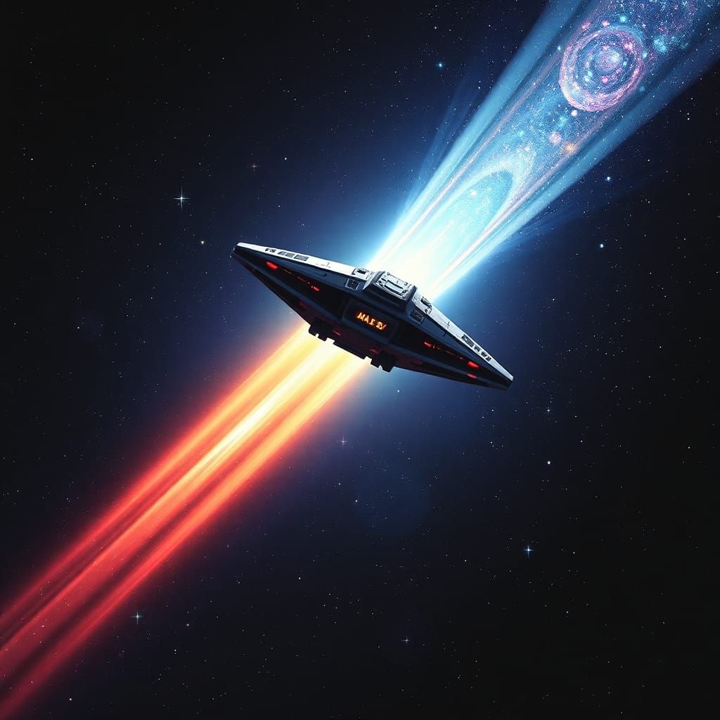 Spaceship and Comet in Deep Space