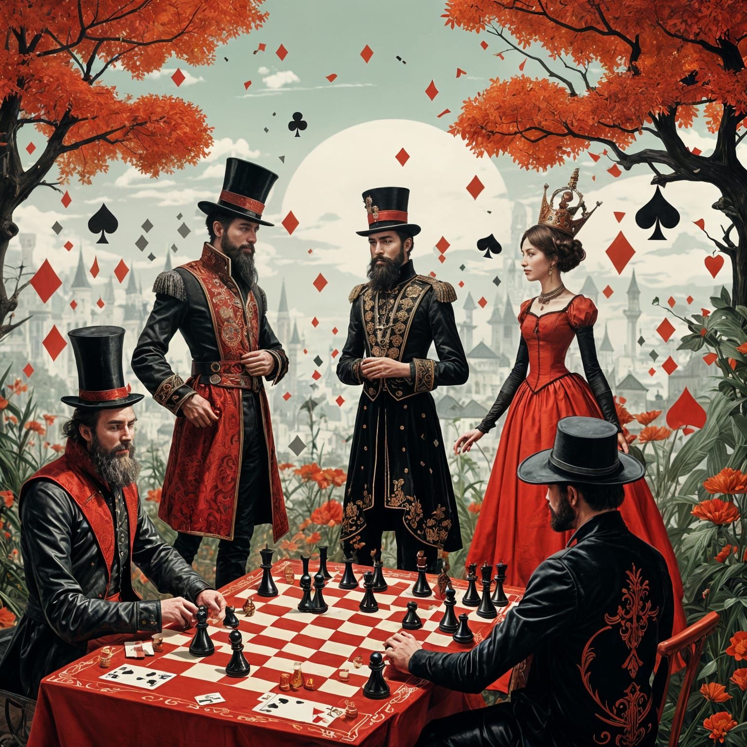 Playing Card Figures Meet in Global Styles