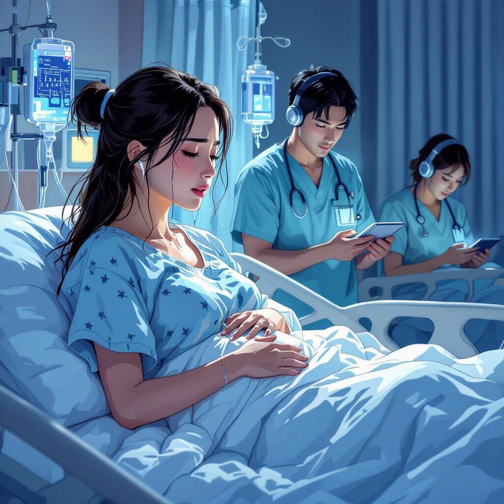 Emotional Labor Scene in Manhwa Style with Jelly Art