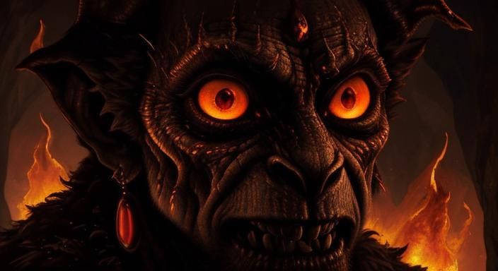 Photorealistic Cave Scene with Flickering Torches