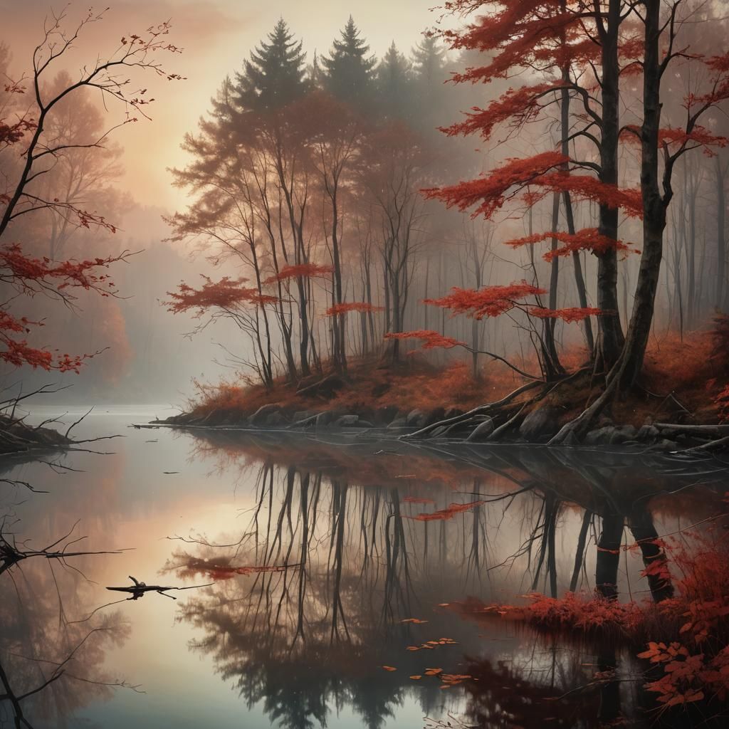 dreamy and misty autumn