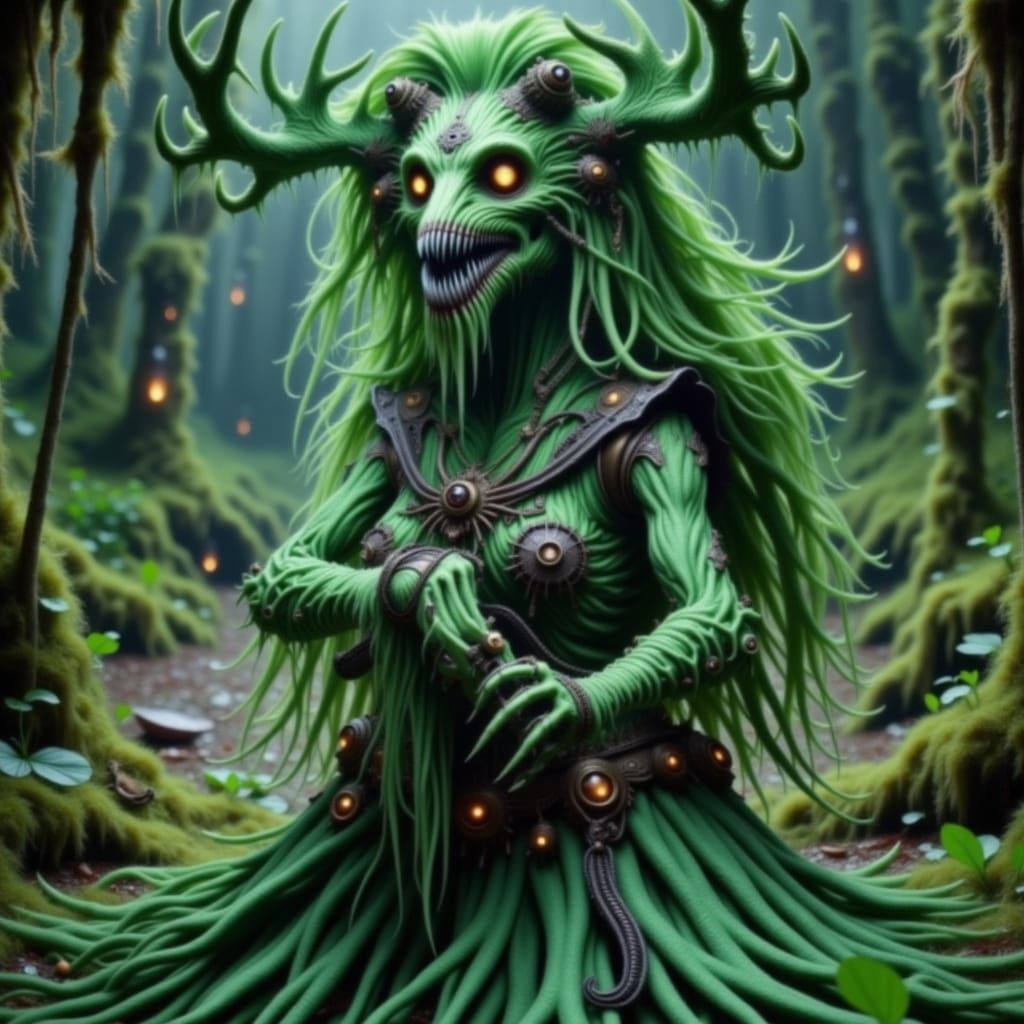 Swamp Witch Queen in Graffiti Art Style