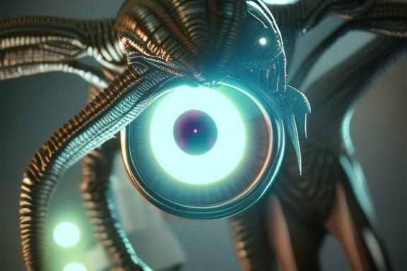 Alien Doctors with Scalpels: Horror Digital Art