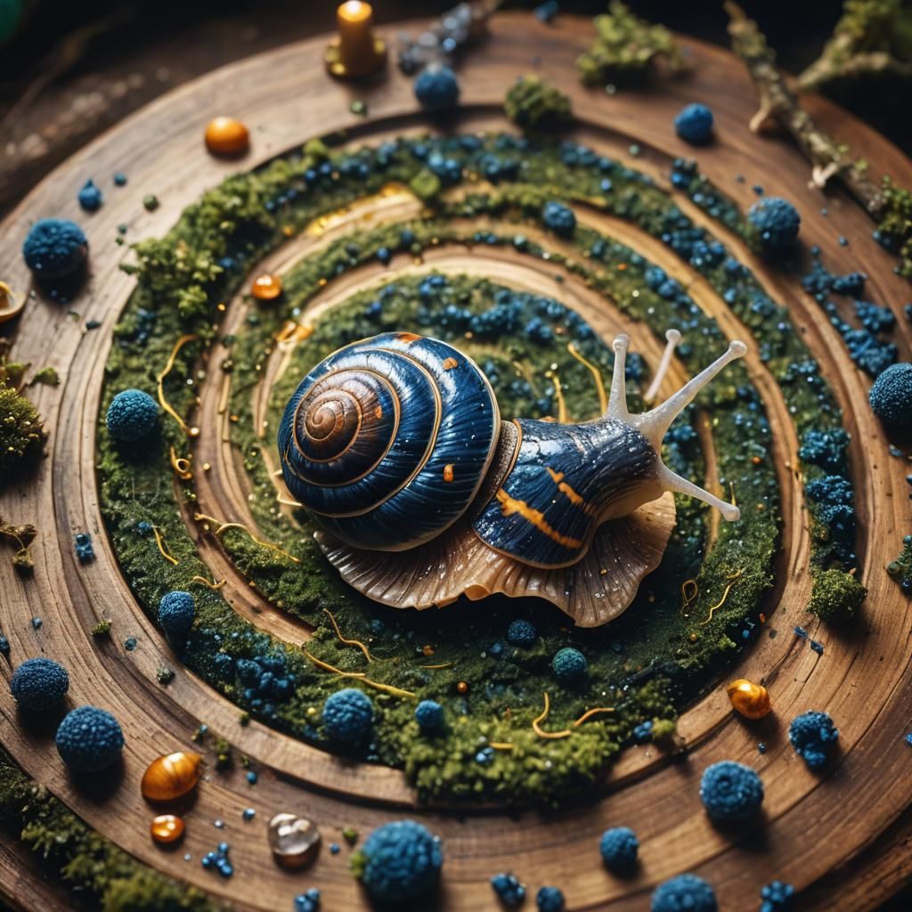 Fantastical Snail Radula Concept Art in Golden Light