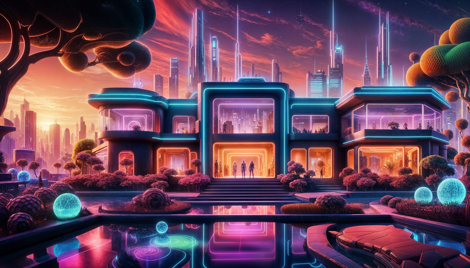 Futuristic Metaverse Cityscape: A Digital Art Celebration