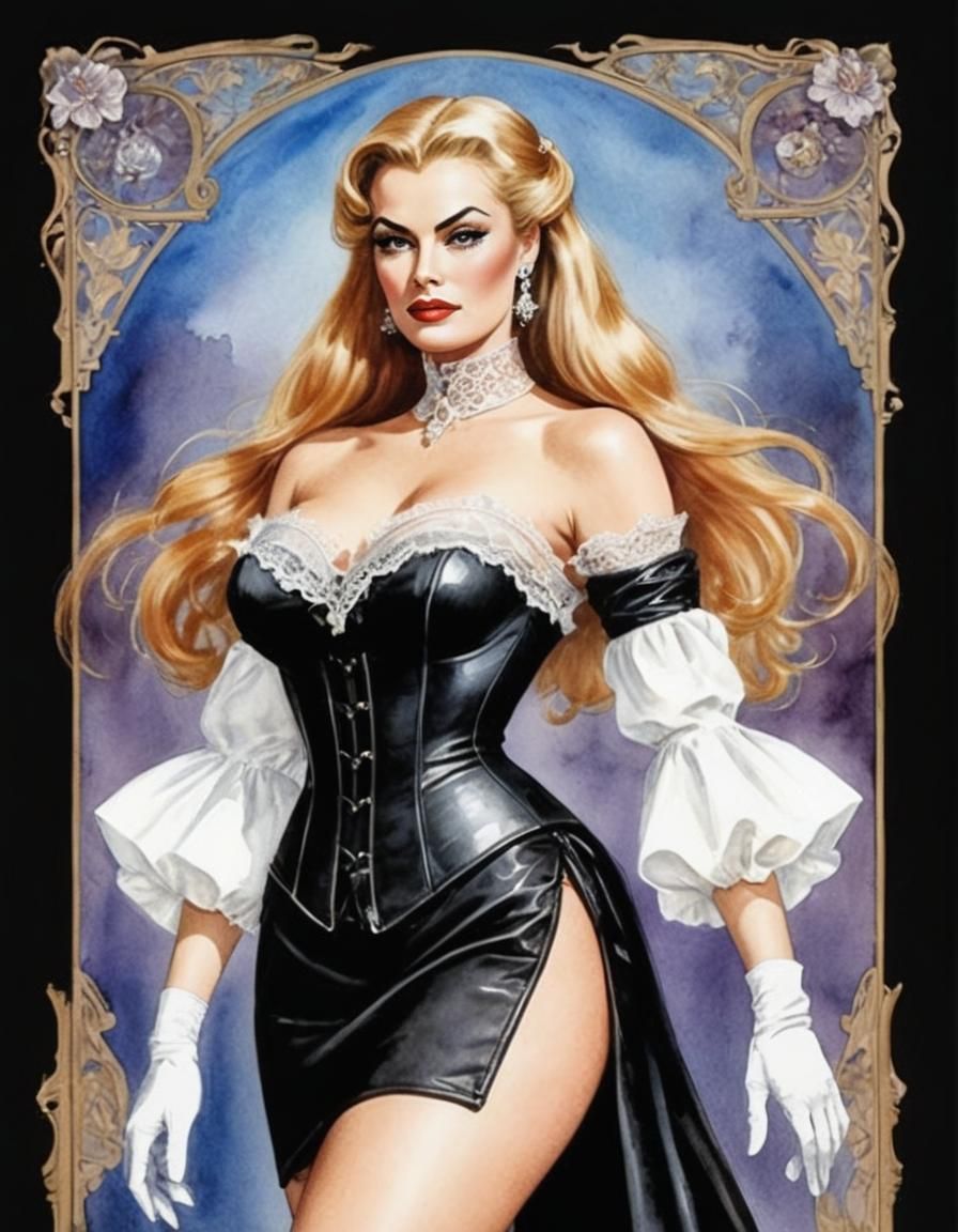 Anita Ekberg in Art Nouveau Fantasy Portrait