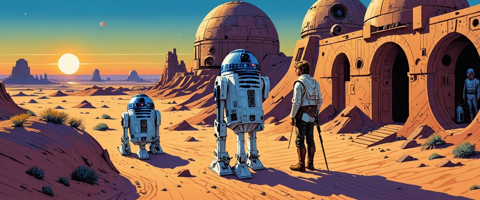 Luke Skywalker's Home on Tatooine, Comic Book Style