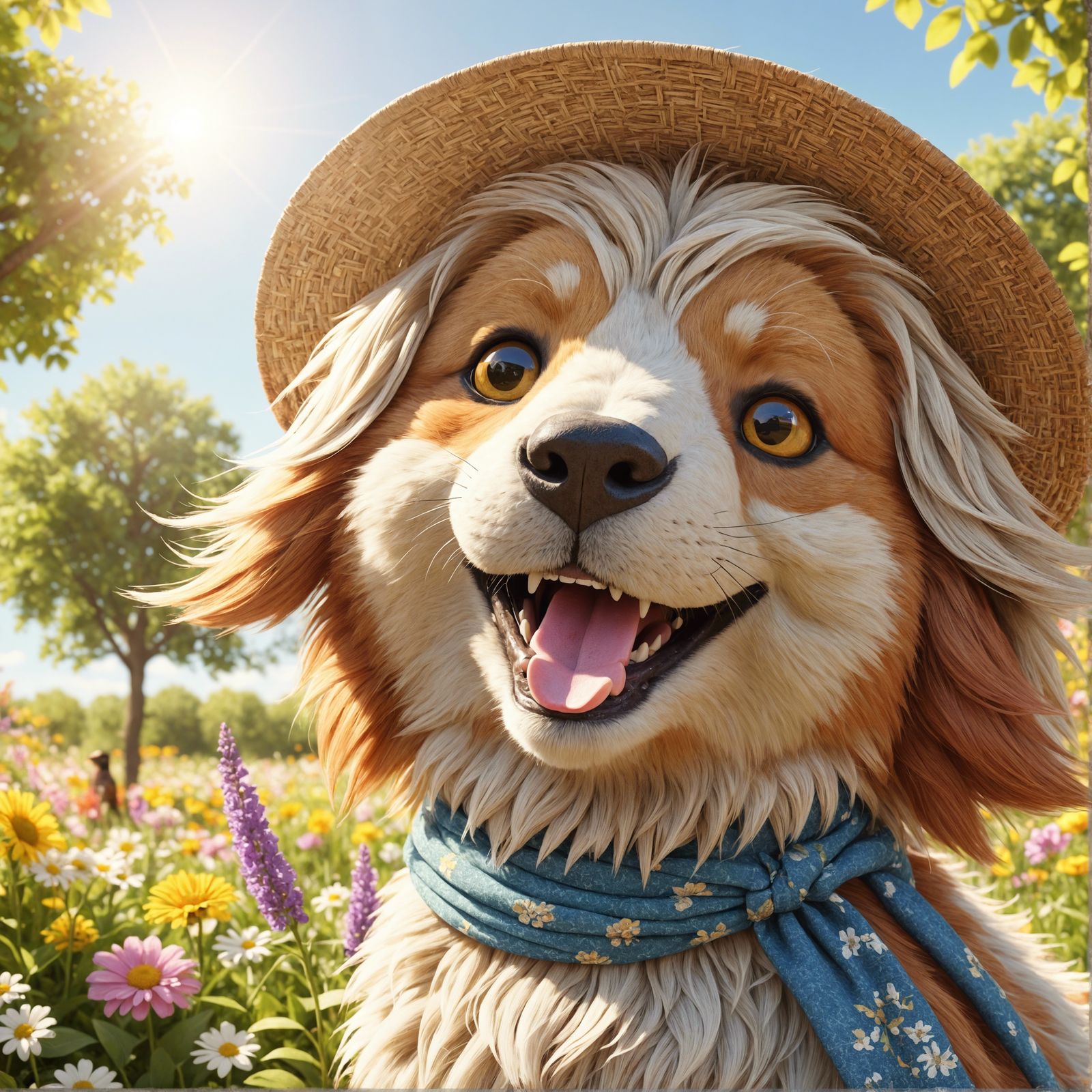 Joyful 3D Animal Portrait in 19th Century Style