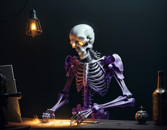 Furry Skeleton Bone Repair: Dark Fantasy Art