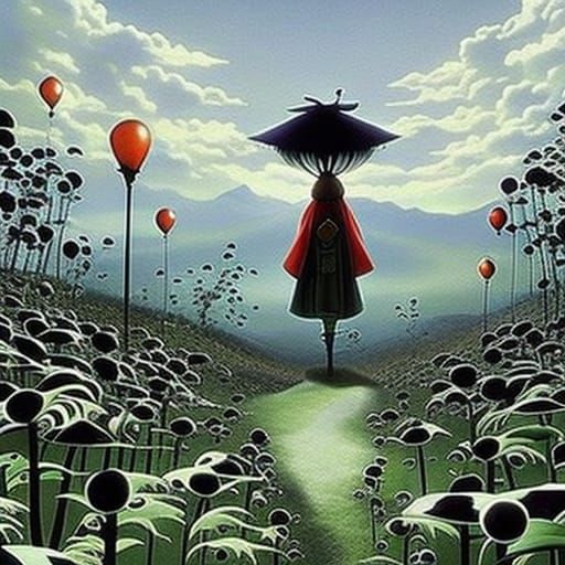 Eerie Supernatural Masterpiece by Burton and Ghibli