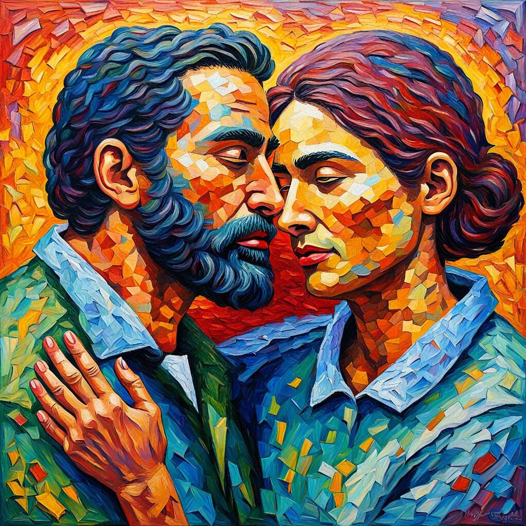 Love Dominance as Impasto Oil Painting