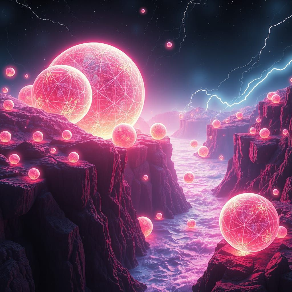 Mesmerizing Quantum Chaos: Iridescent Orbs Erupt from Realit...