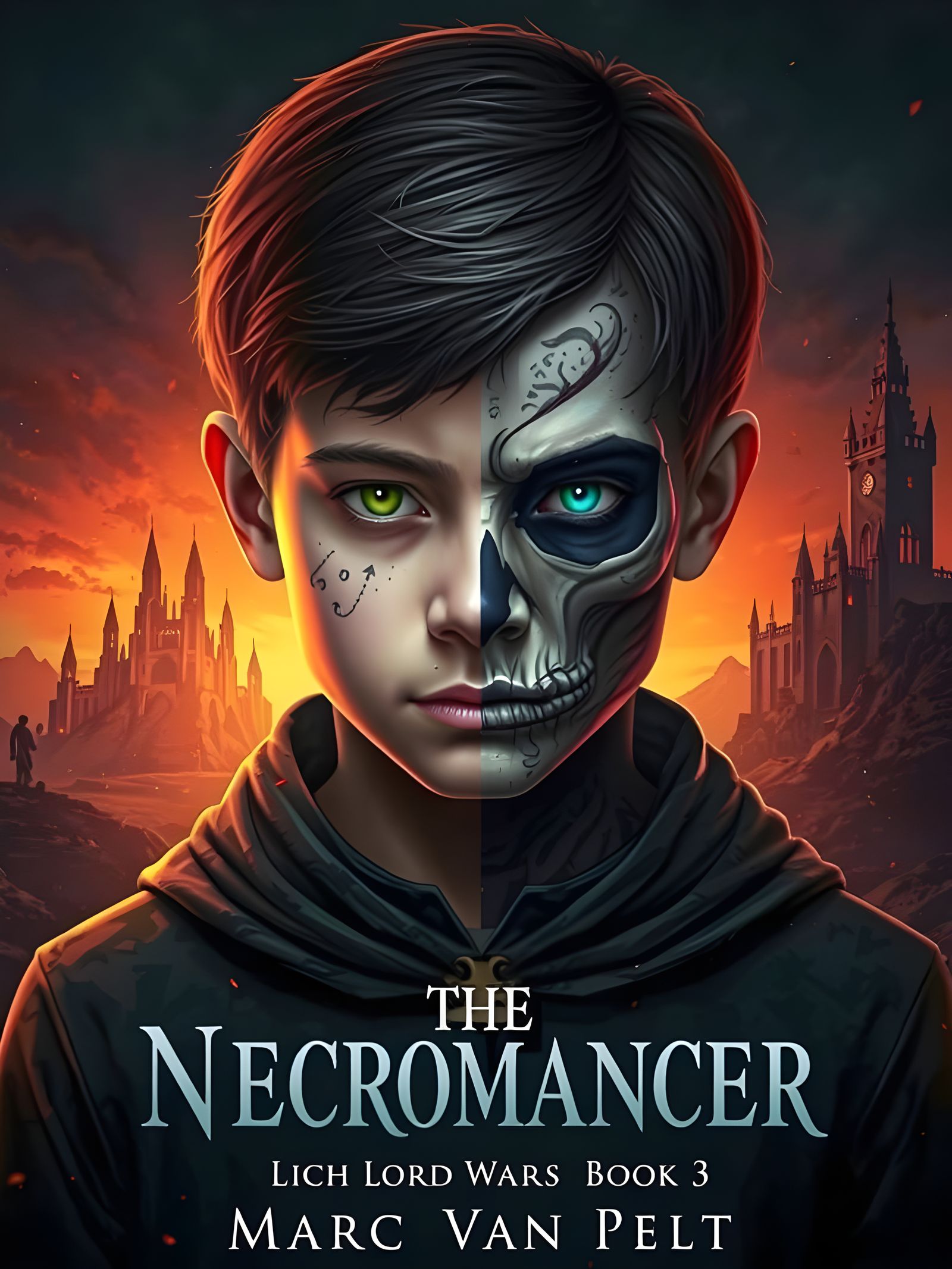 Dark Fantasy Book Cover: The Necromancer Lich Lord Wars