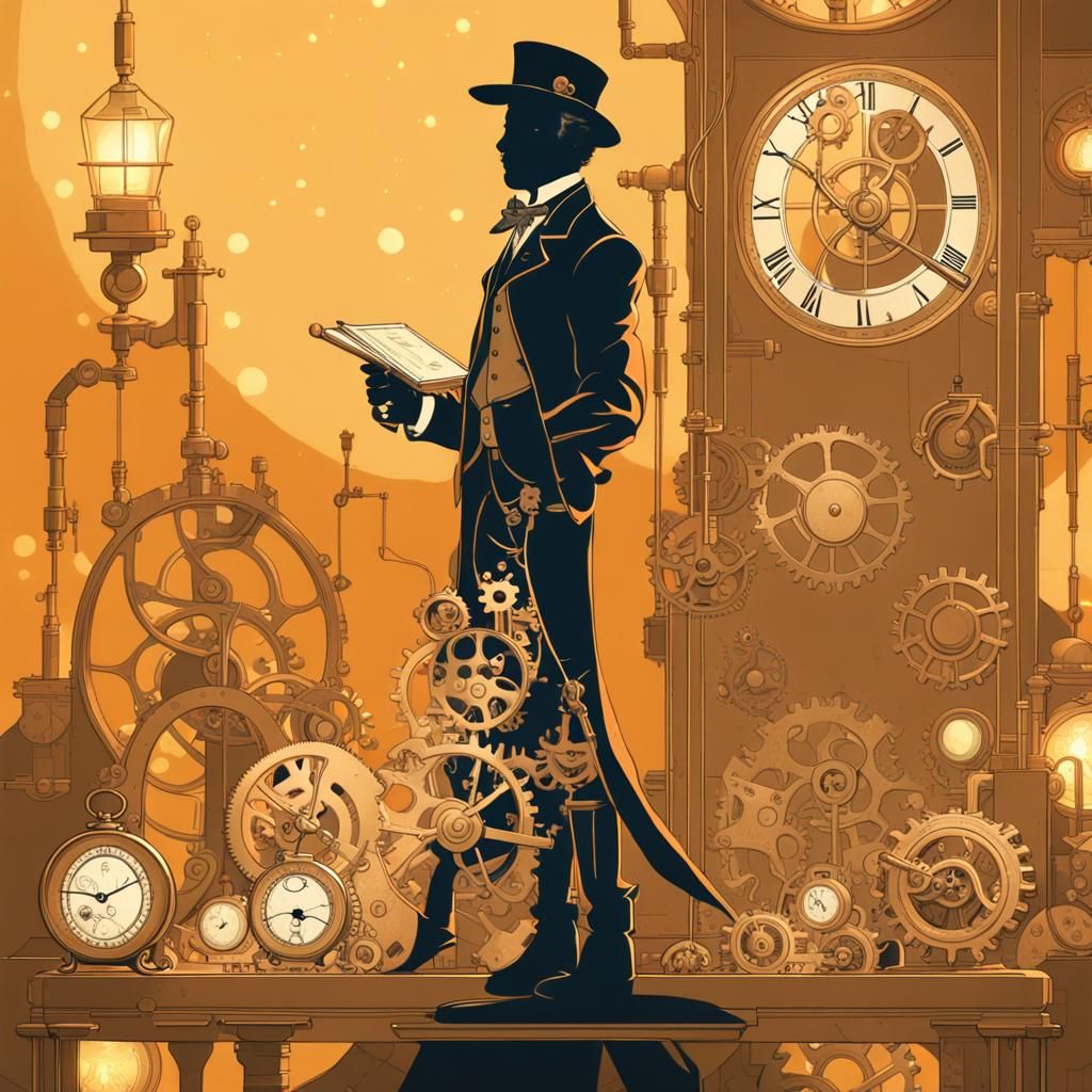 Steampunk Inventor in Ornate Victorian Laboratory