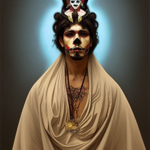 Day of the Dead Costume in Alphonse Mucha Style