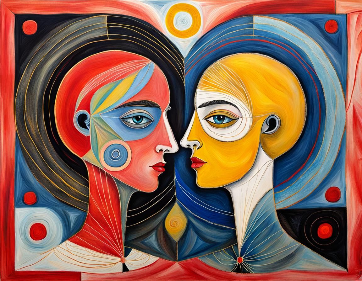 Romeo and Juliet: Abstract Mixed Media Portrait