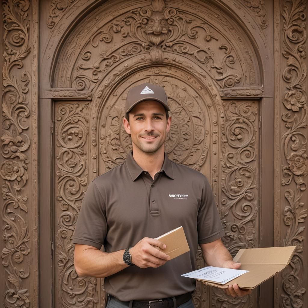 Delivery Driver at Resort Front Door