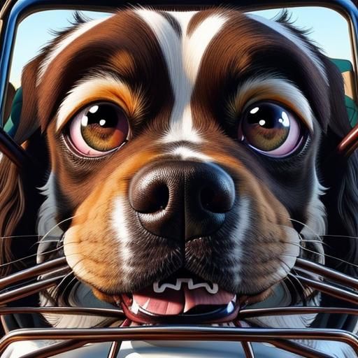 Angry Frowning Dog with Huge Eyes: A Crisp Image