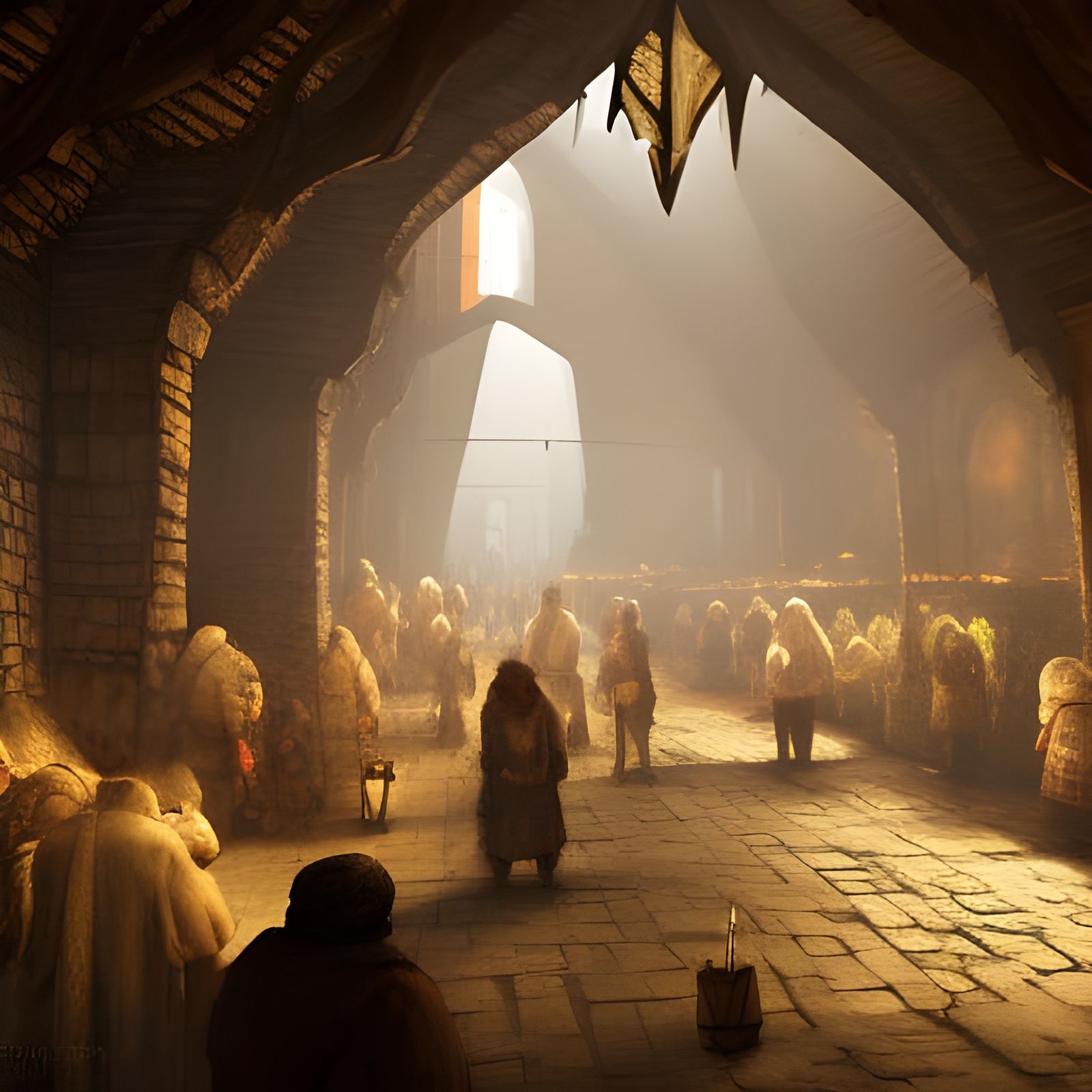 Epic Dwarven Great Hall Underground: Dark Fantasy Concept Ar...