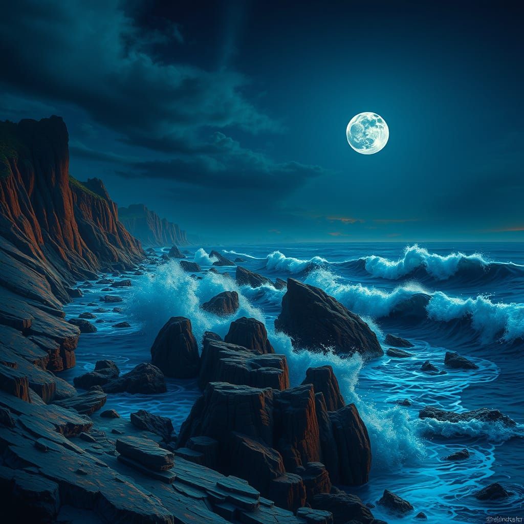 Tribal Coastline at Dusk: A Fantasy Matte Painting