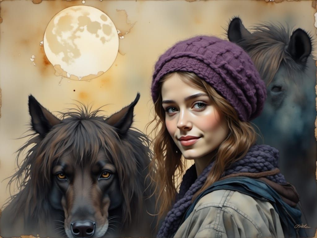 Portrait of a Traveler in a Mysterious Land, Oil Painting in...