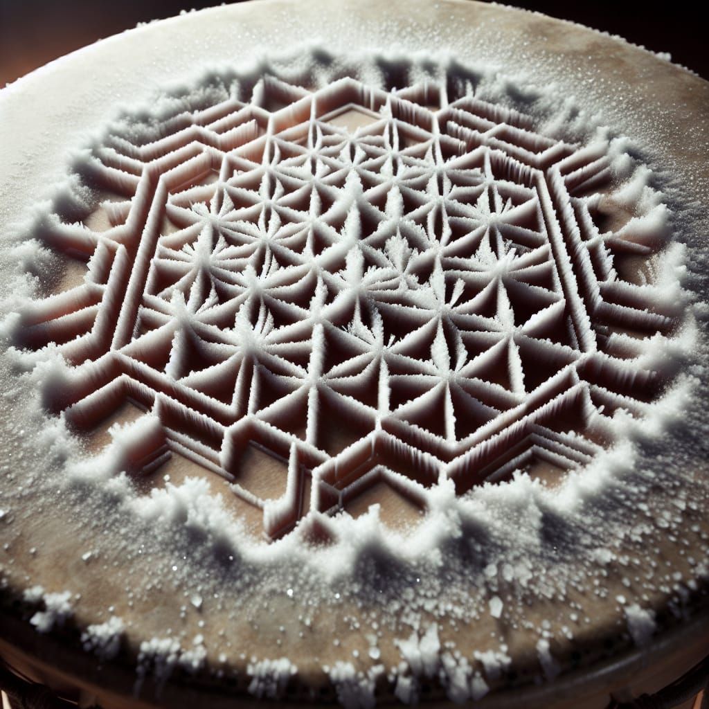 Chladni Patterns: Salt Crystals on Vibrating Drumhead