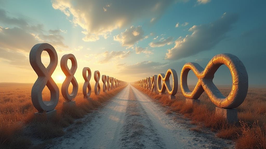 Endless Infinity Symbols Stretch into the Distance