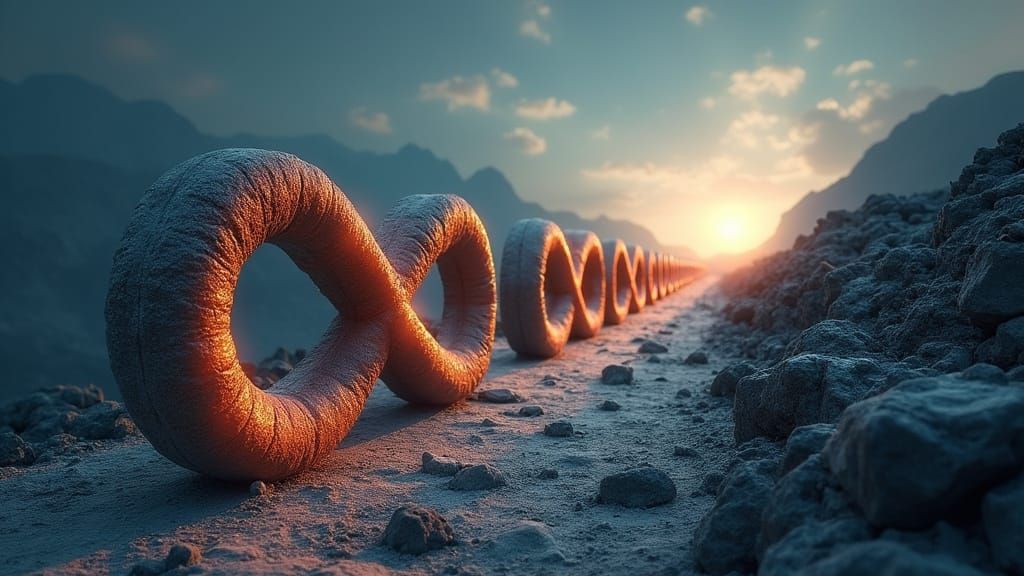 Endless Infinity Symbols Stretch into the Distance