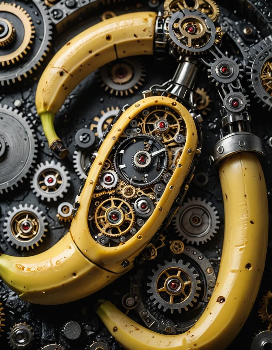 Mechanical Banana Movie Poster in Macro Photography