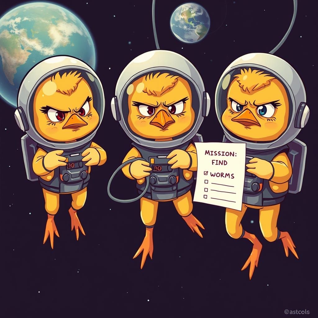 Annoyed Astronaut Chicks in Space: Retro Sci-Fi