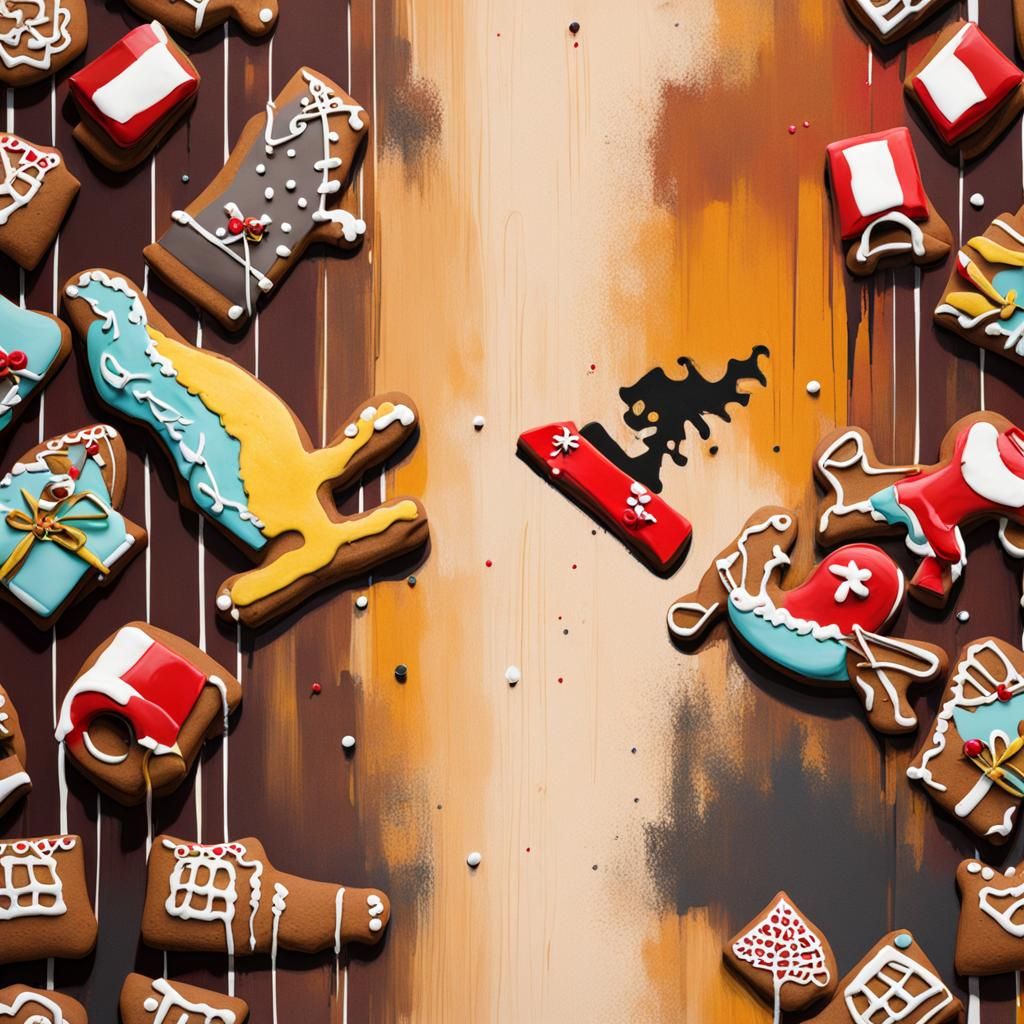 Banksy-Inspired Gingerbread House in Deep Red