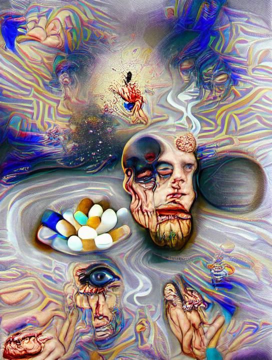 Abstract Psychedelic Representation of Ego Death