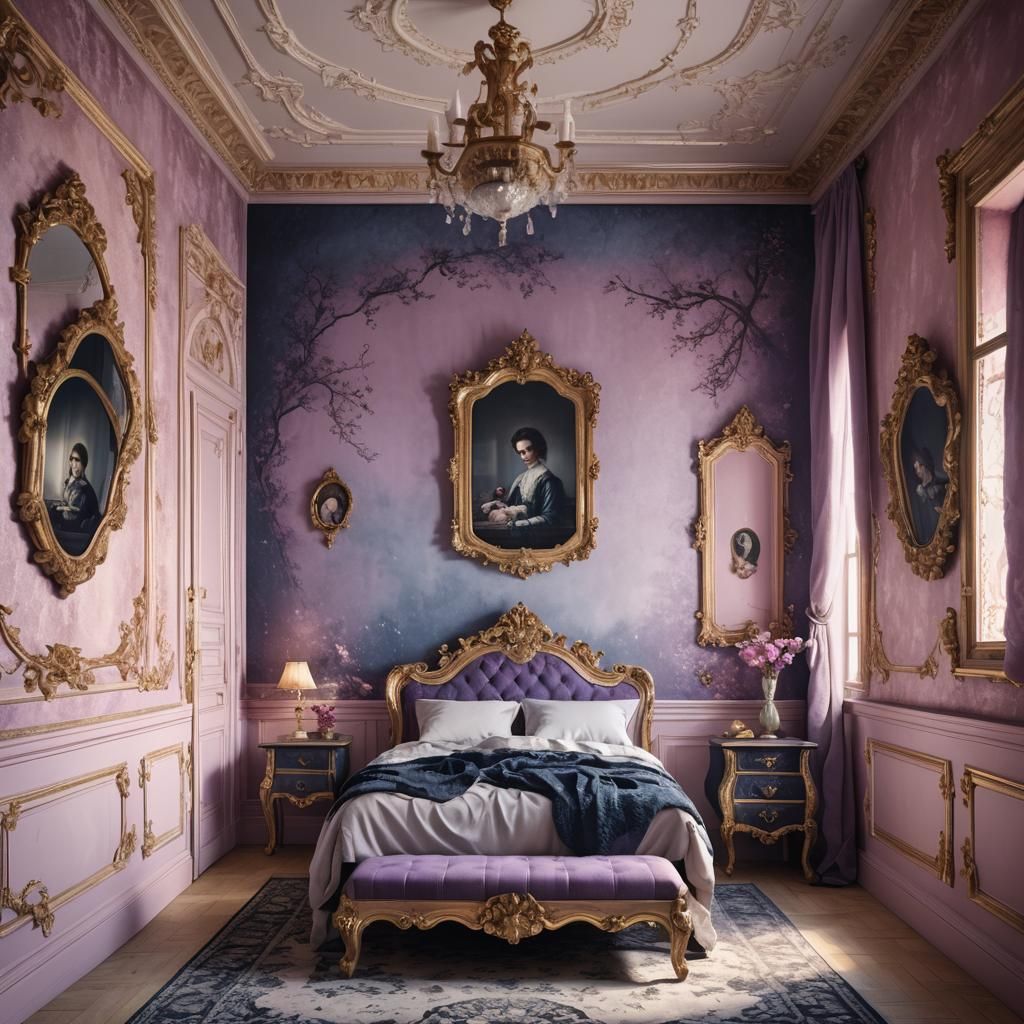 Whimsical Fantasy Bedroom in Baroque Style