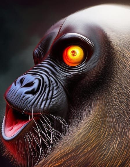 Dieselpunk Chimpanzee-Seal Hybrid with Tentacles