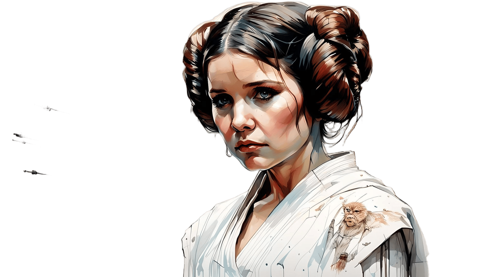 Curvy Princess Leia in a Blushing, Embarrassed Portrait