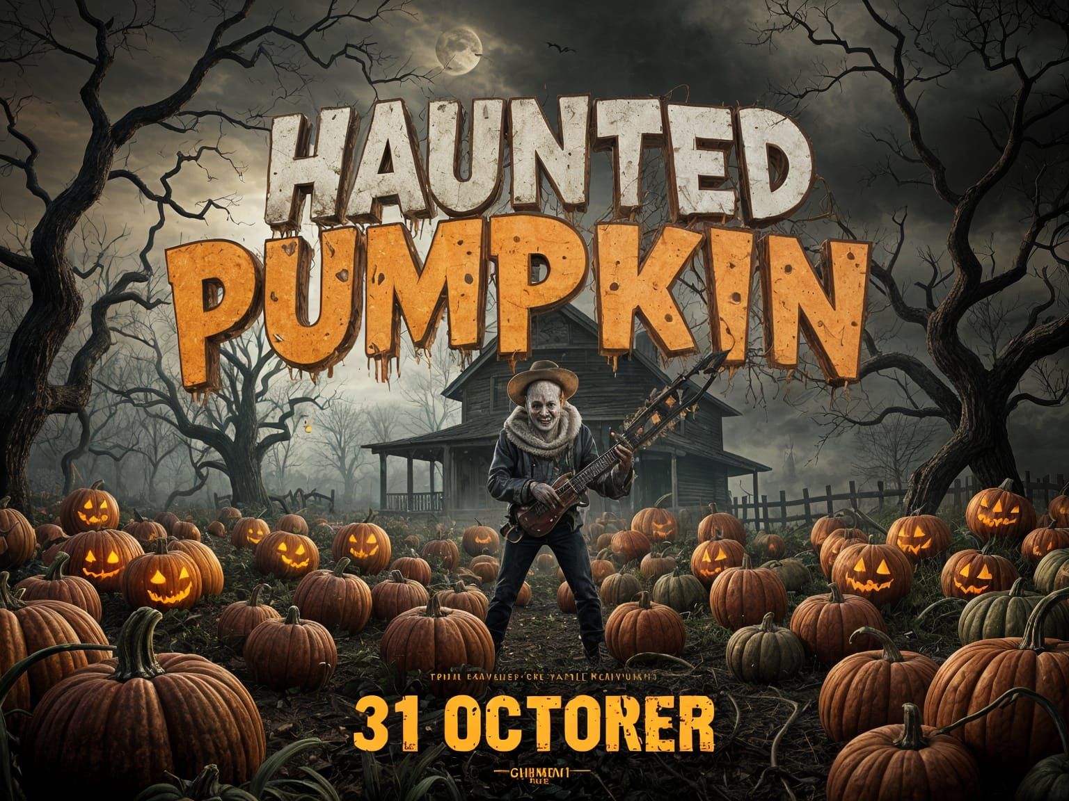 Haunted Pumpkin Maze: Halloween Festival Poster