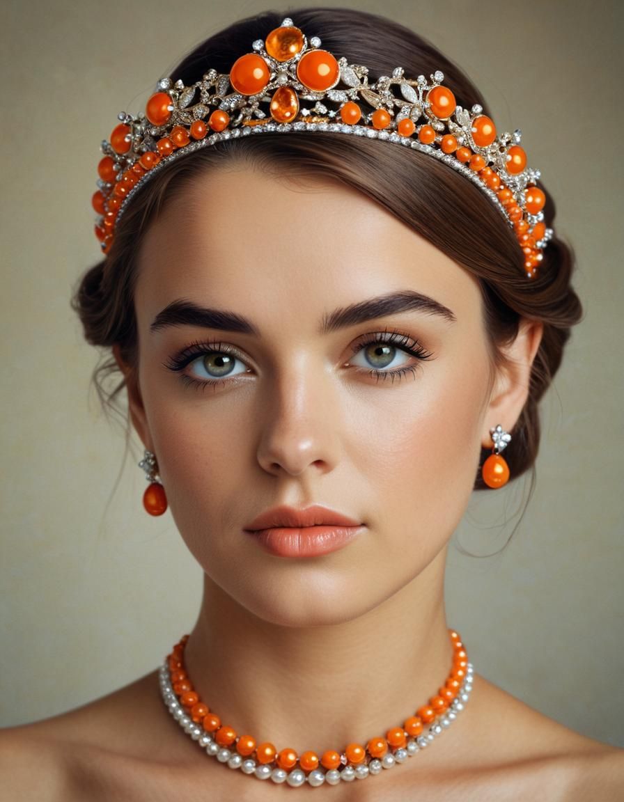 Hyperdetailed Portrait with Iridescent Jewelry