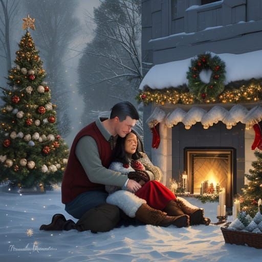 Cozy Christmas Moment in Whimsical, Romantic Style