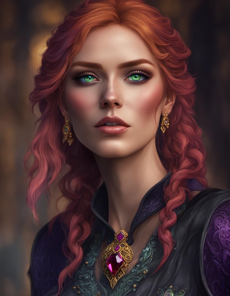 Gothic Woman with Jewels: Dark Fantasy Art