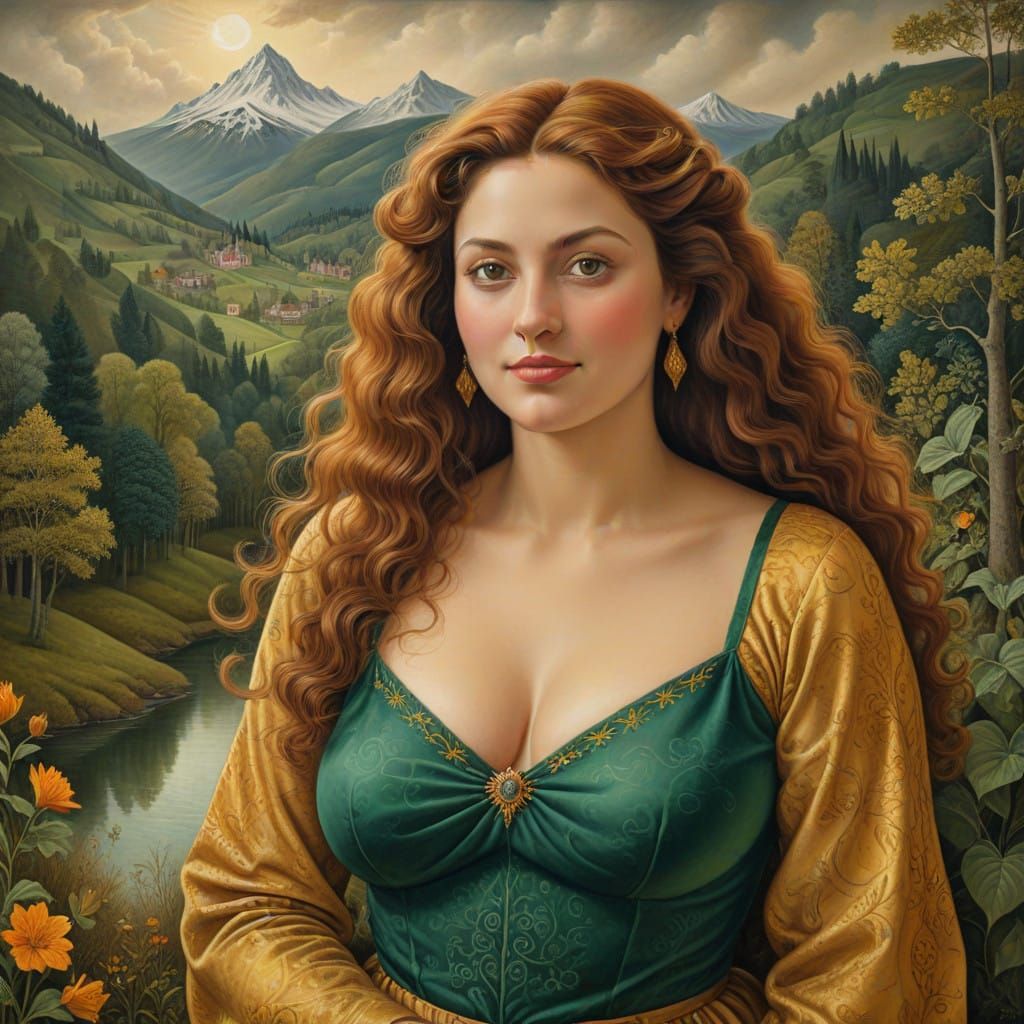 Confident Plus-Sized Woman in Vibrant Nature