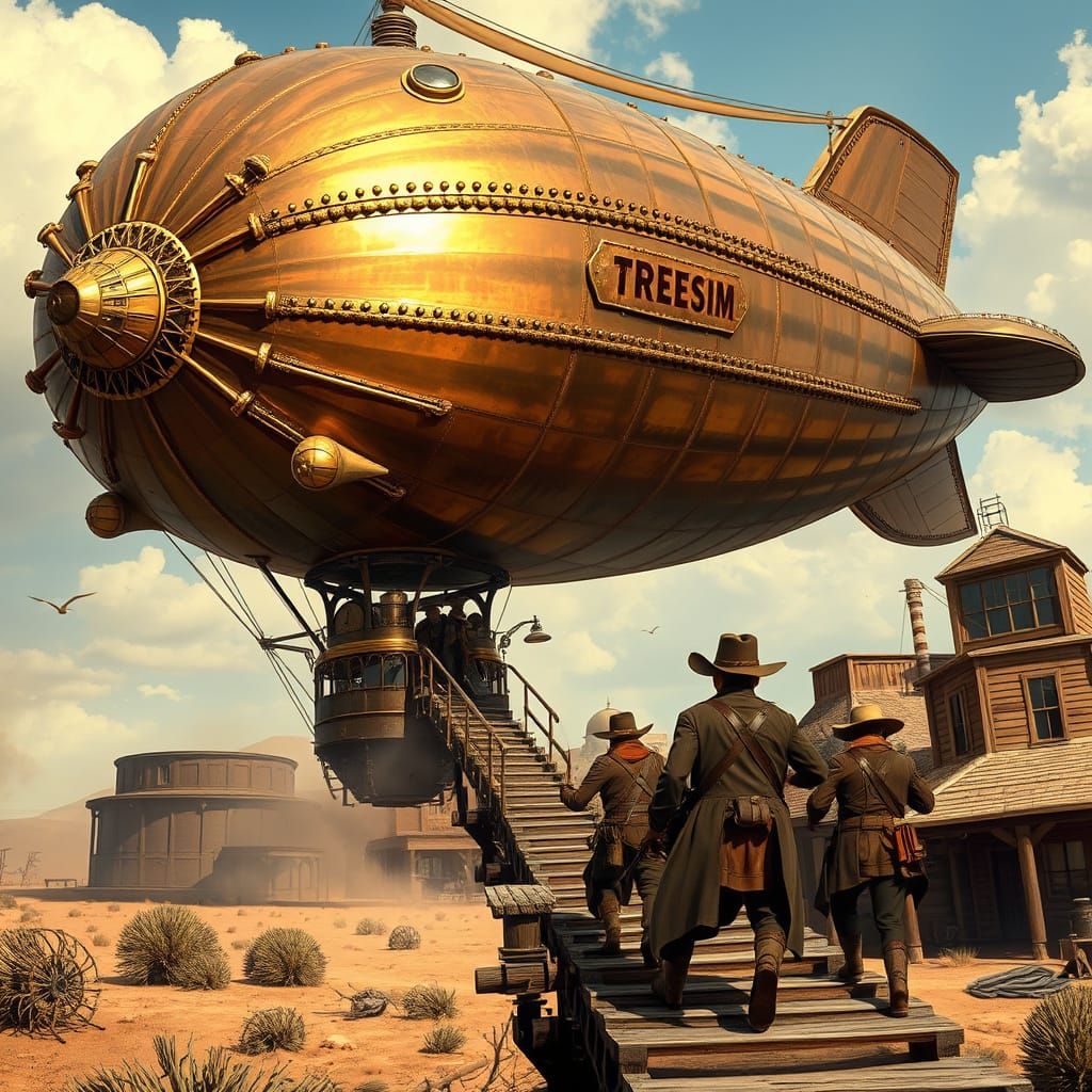 Steam-Powered Airship Invaded by Rough Riders in a Wild West...