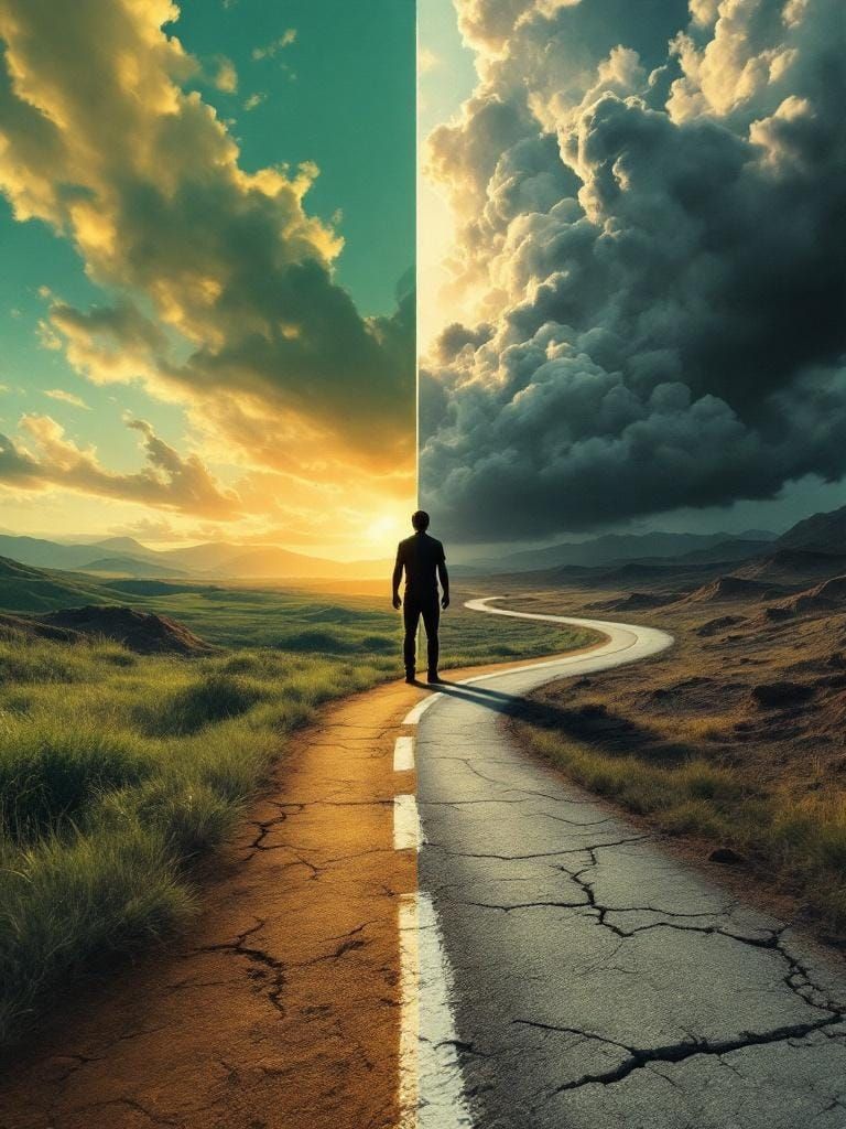 Crossroads of Choice: A Stark Contrast