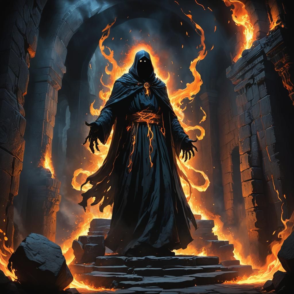 Father of Death in Swirling Shadows