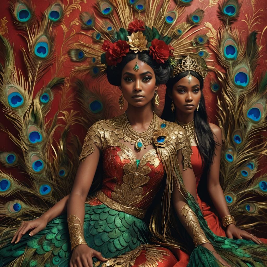 Metallic Goddesses in a Digital Matte Painting
