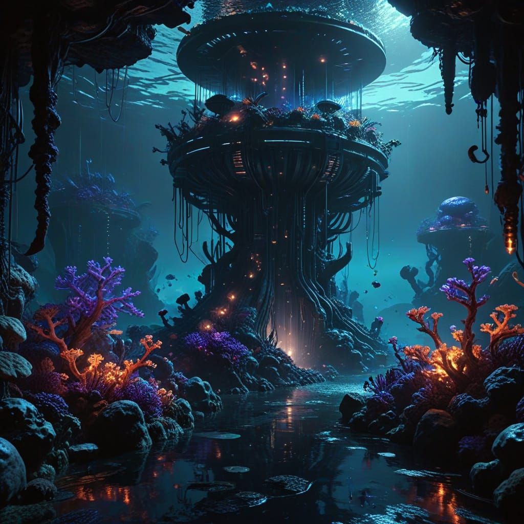 Supervillain's Glowing Underwater Lair